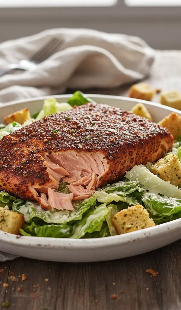 Blackened Salmon Caesar Salad — Salmon recipe