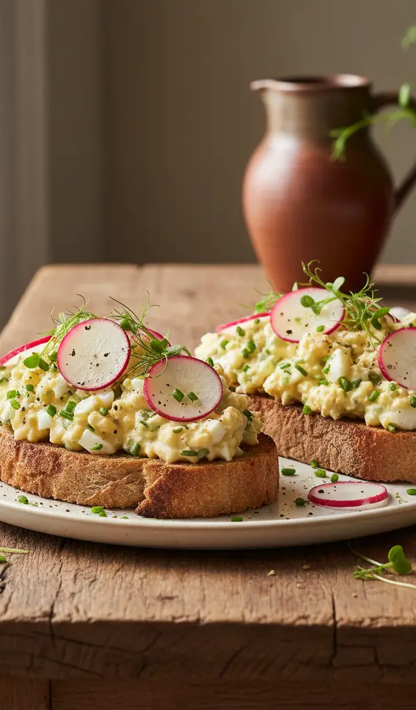 Egg Salad Tartines with Radish — Eggs recipe