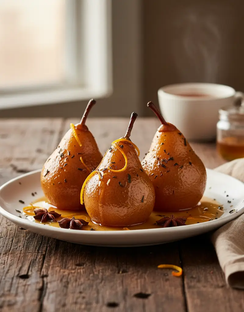 Earl Grey Poached Pears