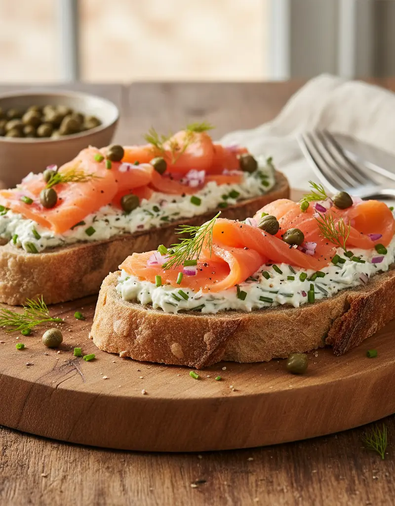 Smoked Salmon and Caper Tartines