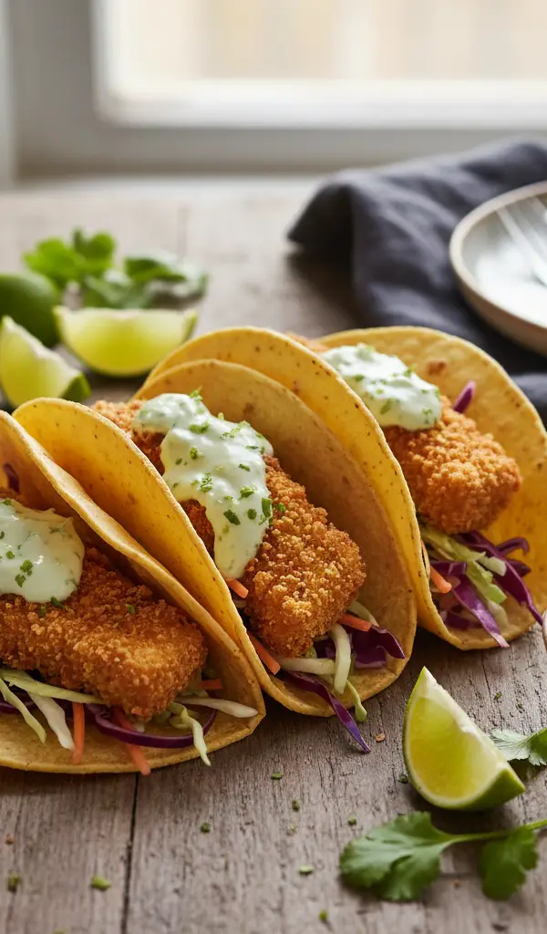 Crispy Tofu Tacos with Lime Crema — Tofu recipe