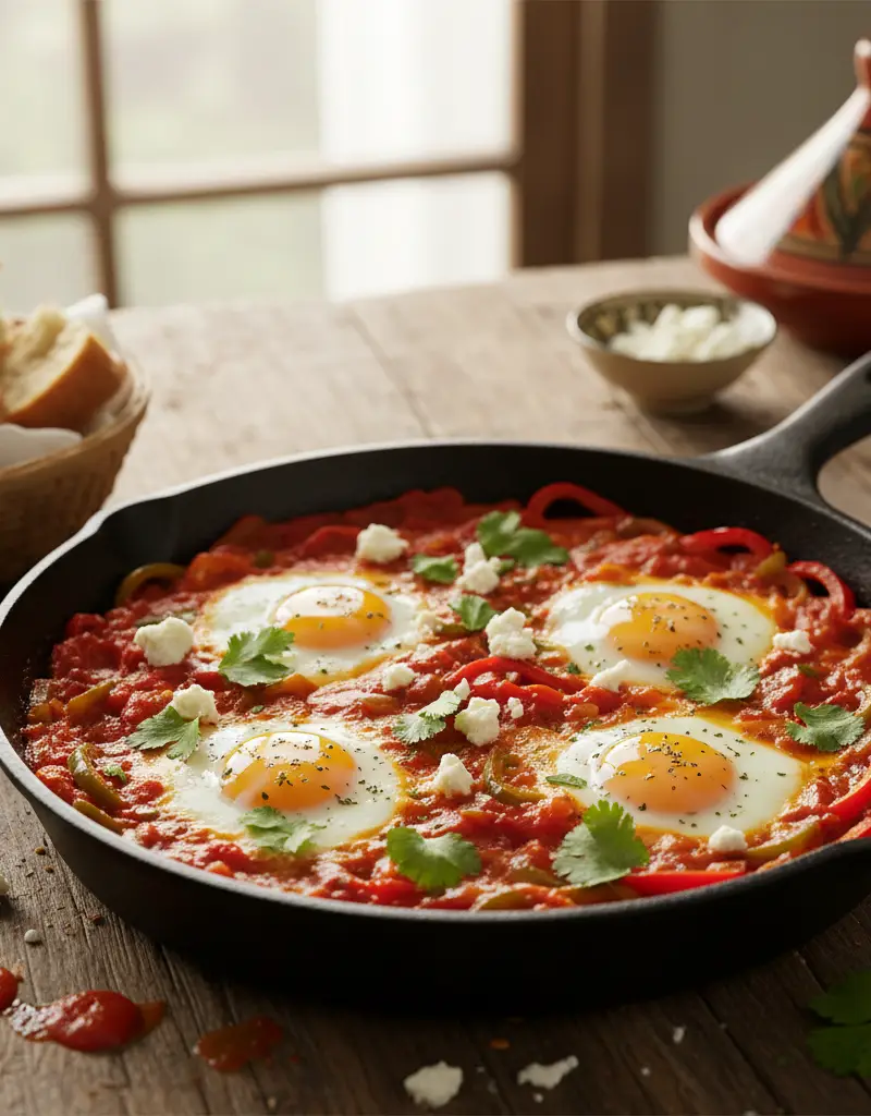 Shakshuka with Feta and Cilantro