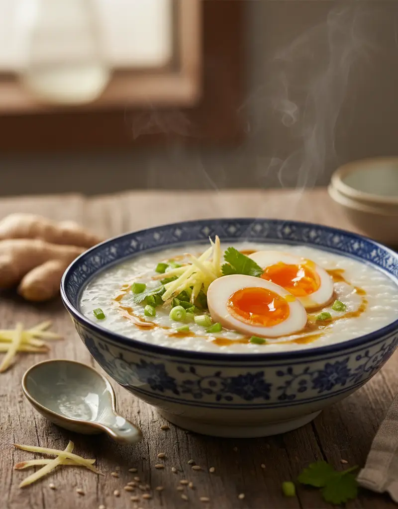 Savory Congee with Ginger and Egg