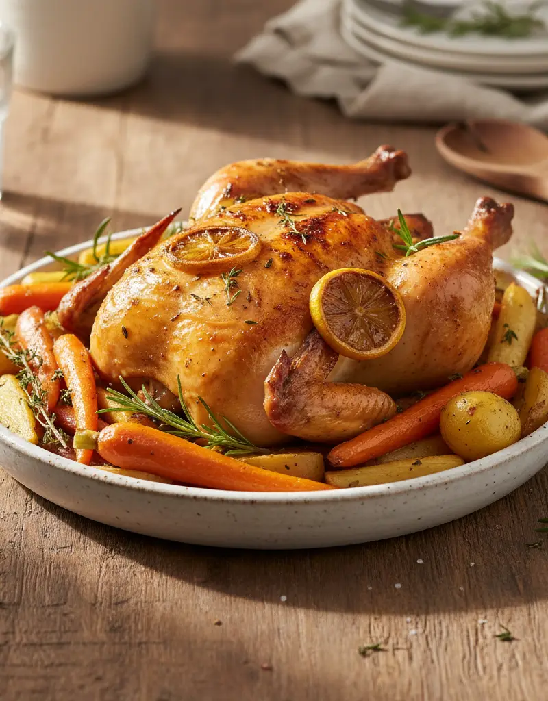 Lemon Herb Roasted Spatchcock Chicken
