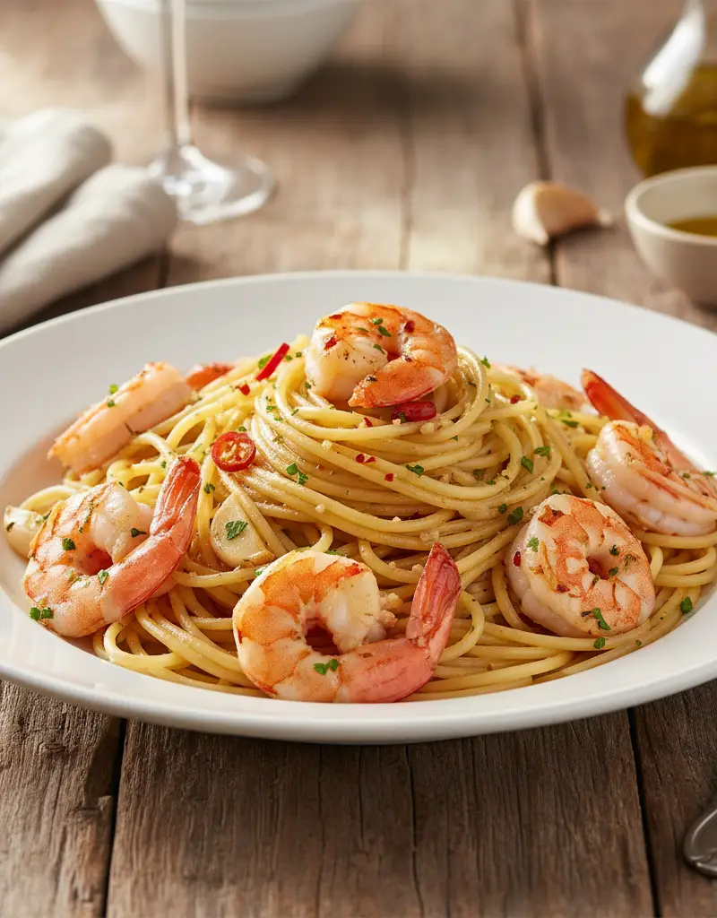Aglio e Olio with Jumbo Shrimp