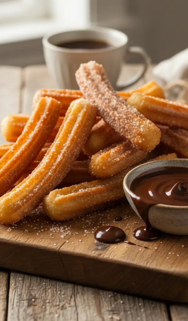 Churros with Chocolate Sauce — Eggs recipe