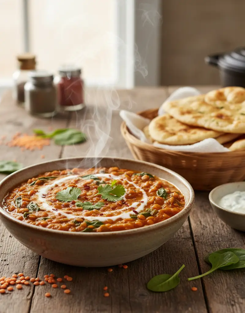 Red Lentil and Spinach Dahl