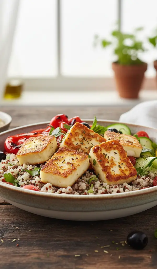 Crispy Halloumi & Quinoa Bowl — Quinoa recipe