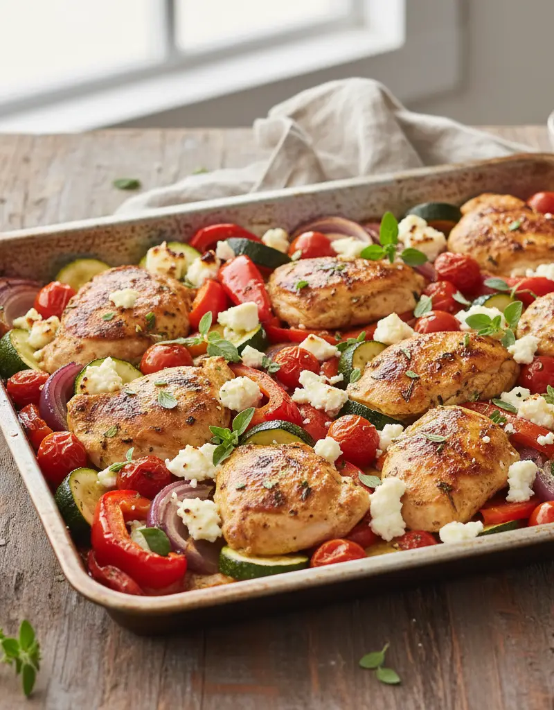 Sheet Pan Greek Chicken Bake
