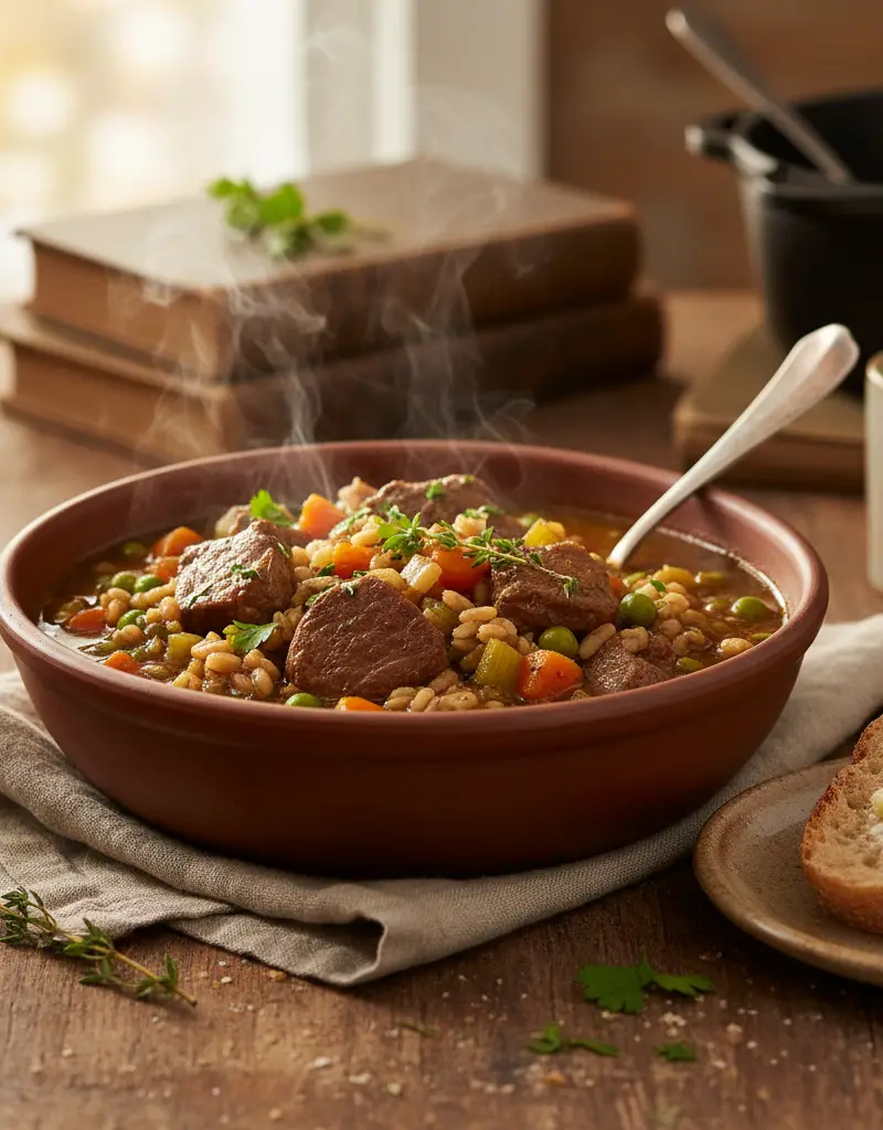 Slow-Cooked Beef and Barley Pot