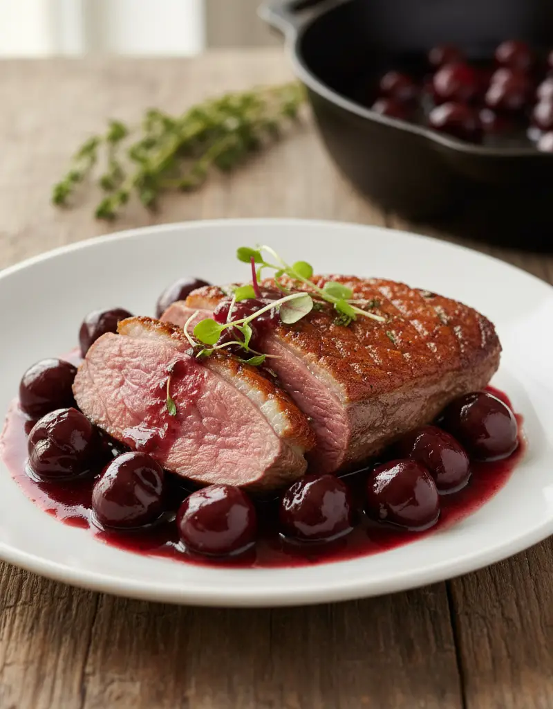 Pan-Seared Duck Breast with Cherry Sauce