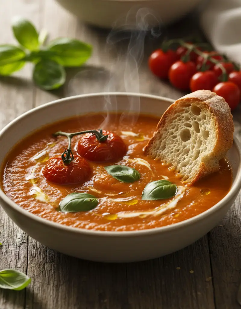 Slow-Roasted Tomato and Basil Soup
