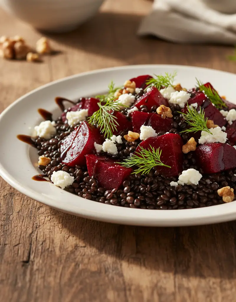 Black Lentil and Roasted Beet Salad