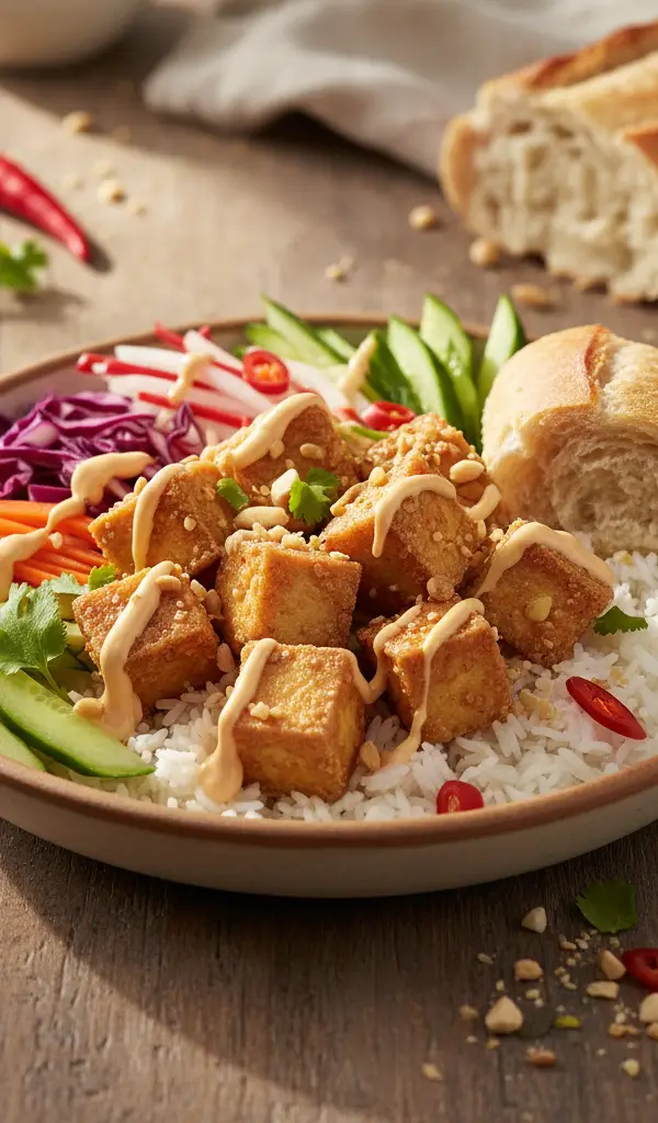 Crispy Tofu Banh Mi Bowl — Tofu recipe