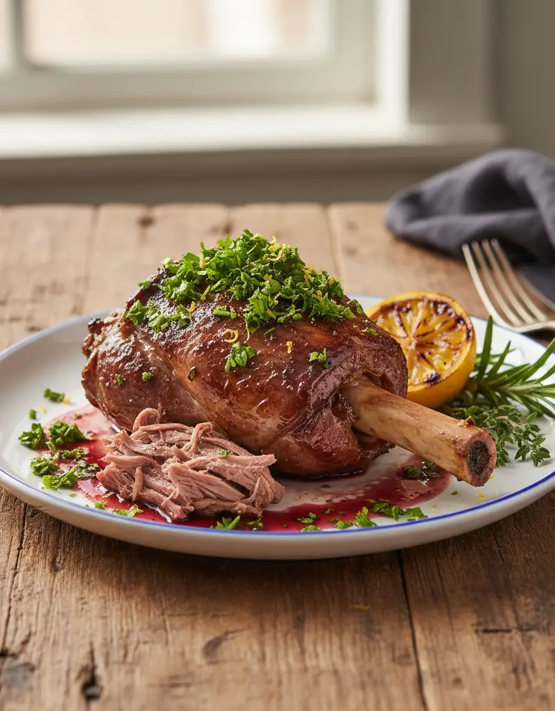 Slow-Roasted Lamb Shank with Gremolata