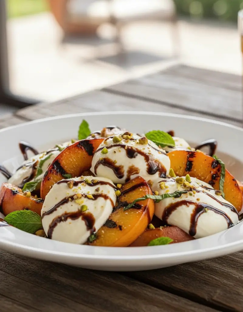 Grilled Peach and Burrata Salad