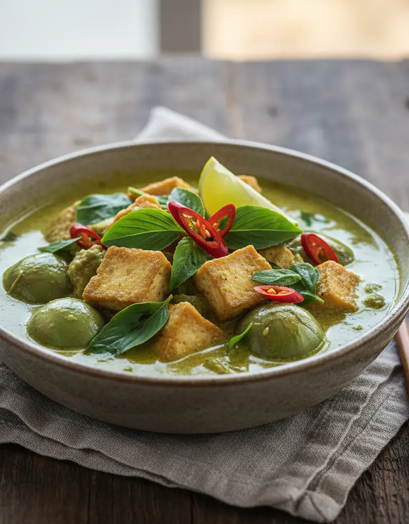 Thai Green Curry with Eggplant and Tofu
