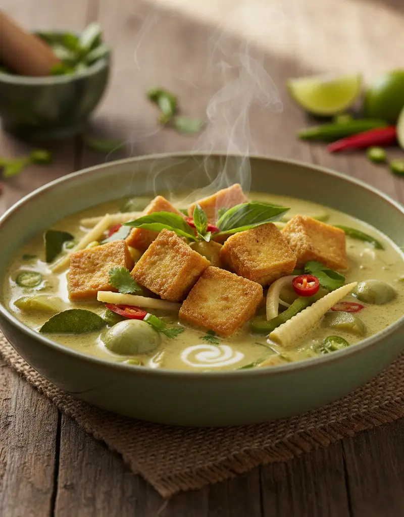 Thai Green Curry with Crispy Tofu