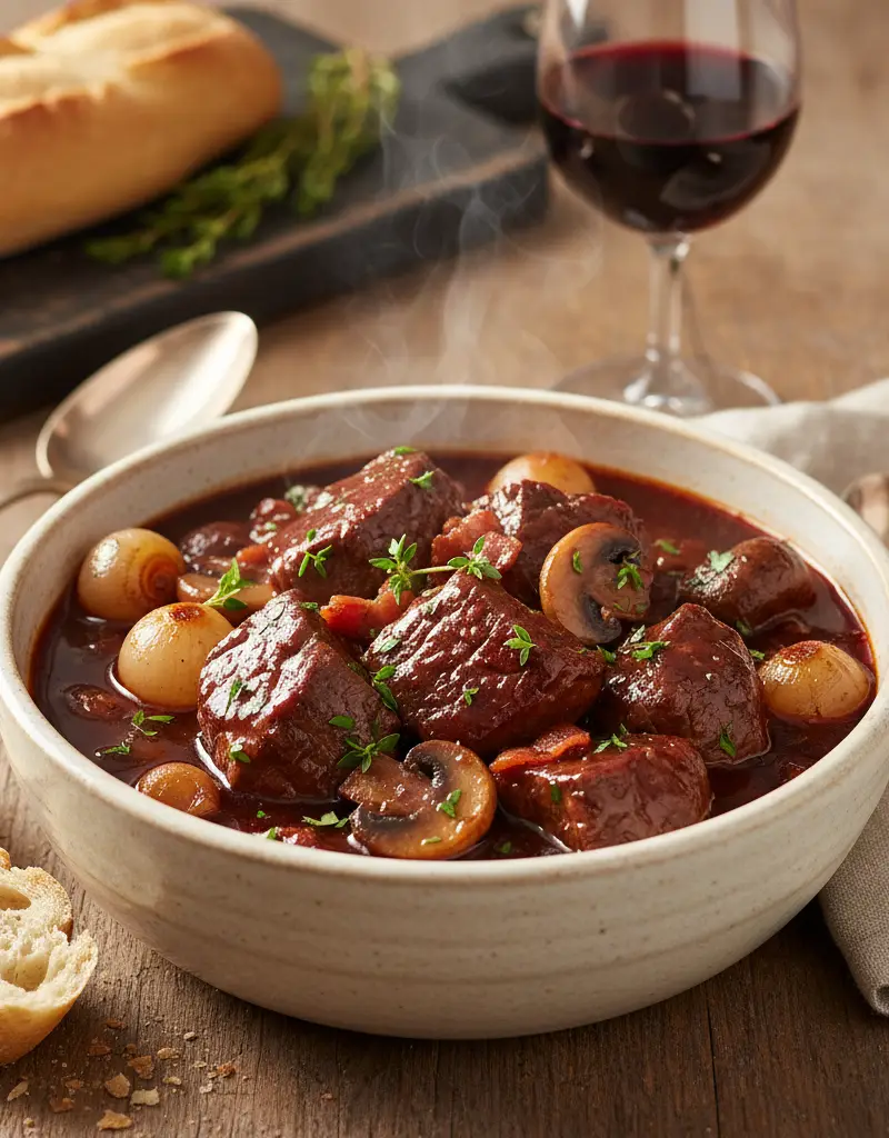 Slow-Cooked Beef Bourguignon