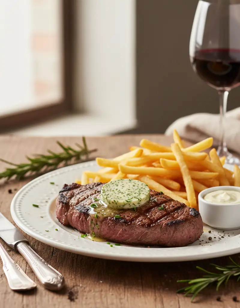 Steak Frites with Herb Butter
