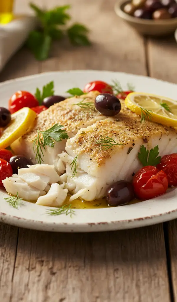 Mediterranean Lemon Herb Cod — Tomatoes recipe