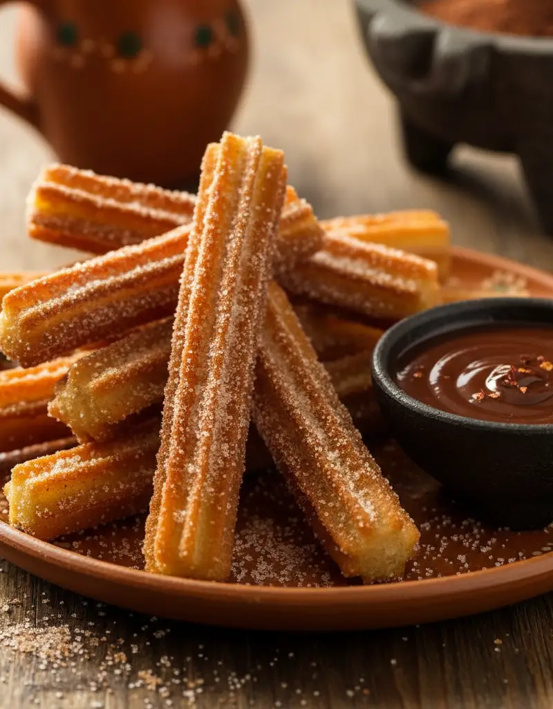 Mexican Churros with Spiced Chocolate