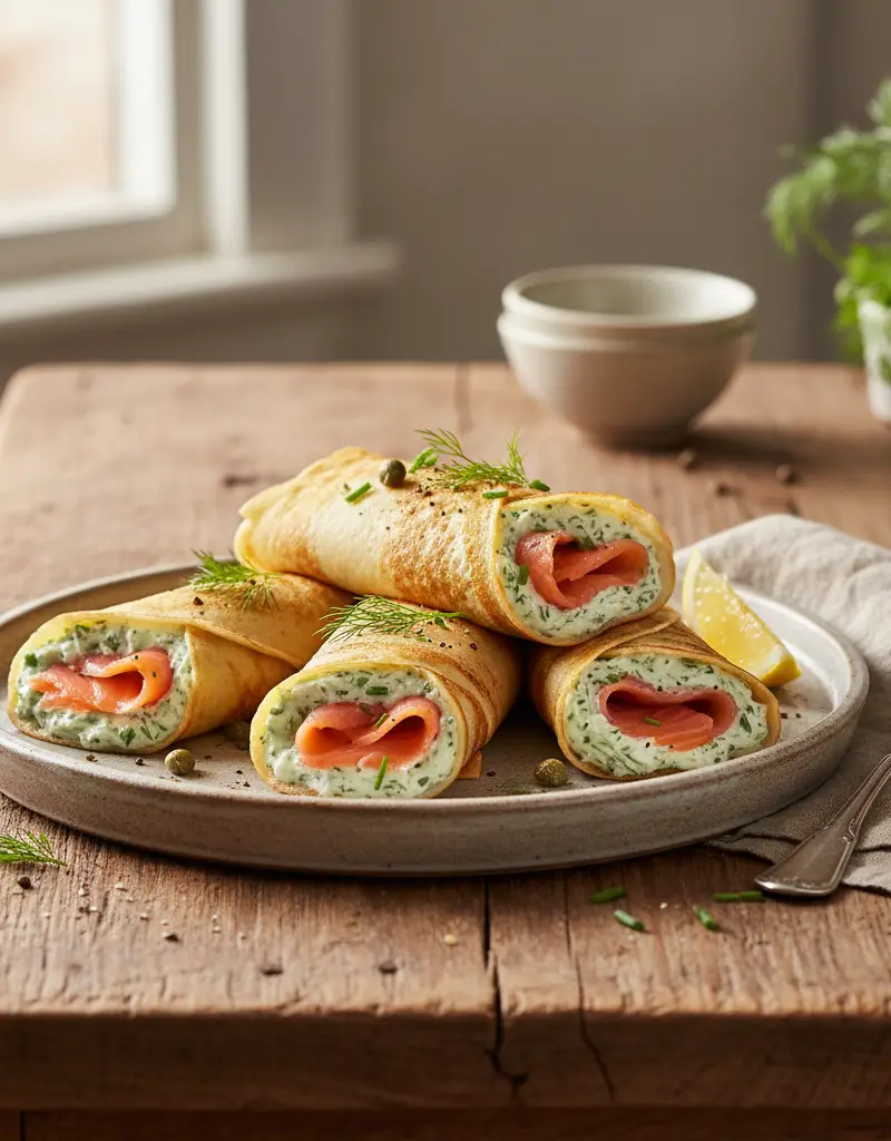 Savory Smoked Salmon Crêpes