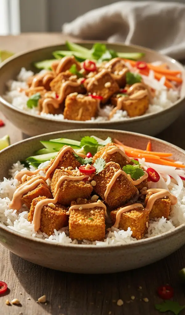 Crispy Tofu Banh Mi Bowls — Tofu recipe