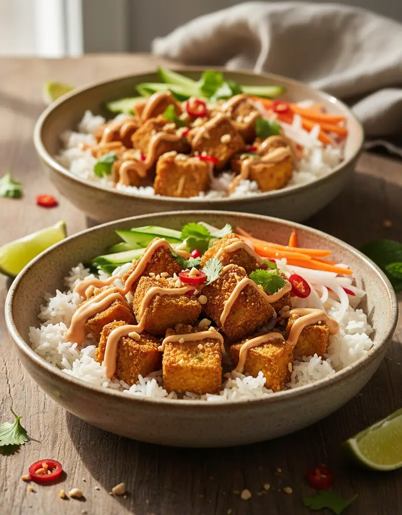 Crispy Tofu Banh Mi Bowls