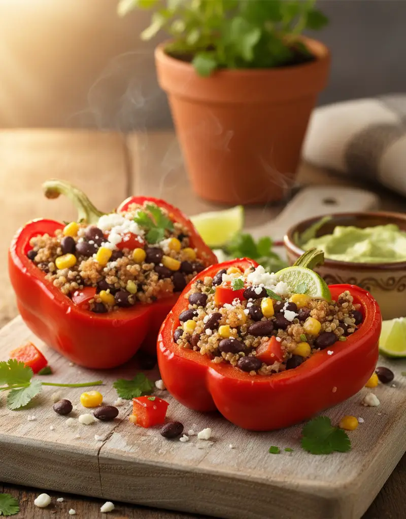Quinoa and Black Bean Stuffed Peppers