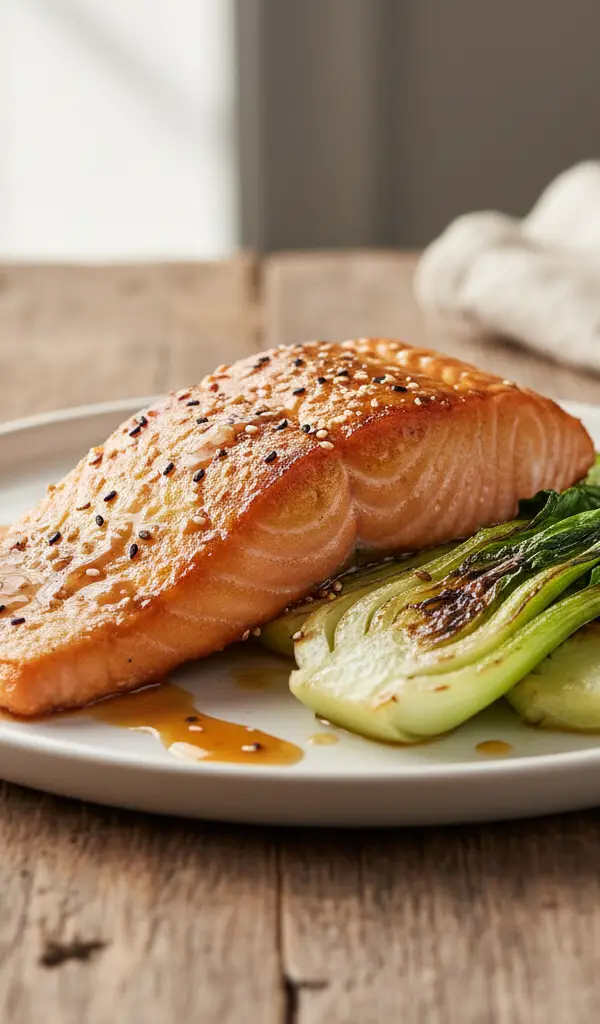 Crispy Skin Salmon with Miso Glaze — Rice recipe