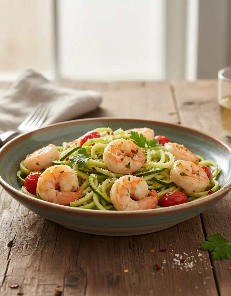 Zucchini Zoodle Scampi