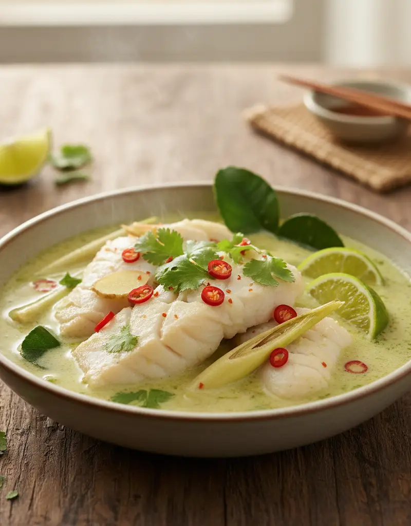 Thai Coconut Lime Poached Cod