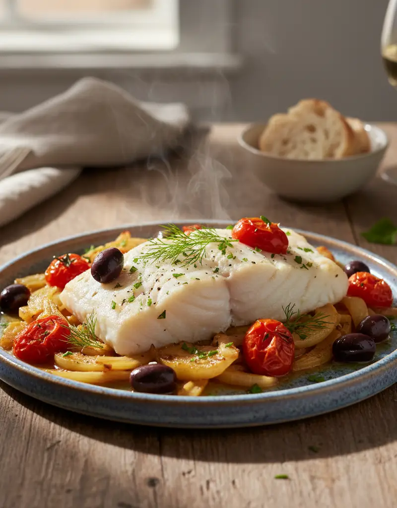Mediterranean Baked Cod with Fennel